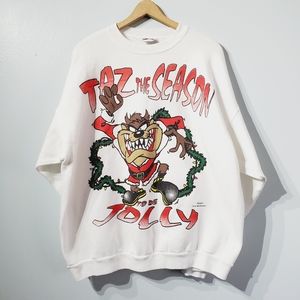 Vintage 90's Taz Christmas Sweatshirt XL
